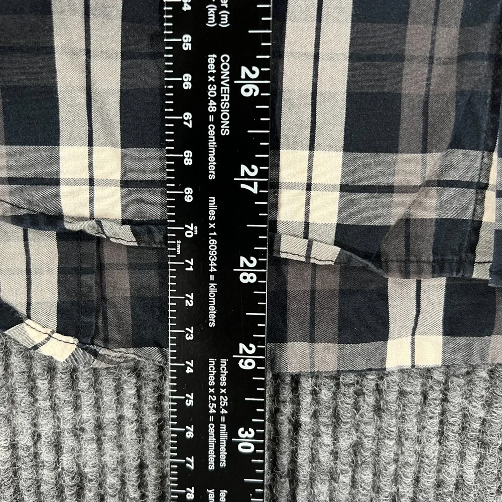Banana Republic Shirt Mens Medium Black Plaid Long Sleeve Button Up‎ Slim Fit
